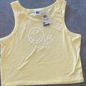 Smiley World Yellow Cropped Top